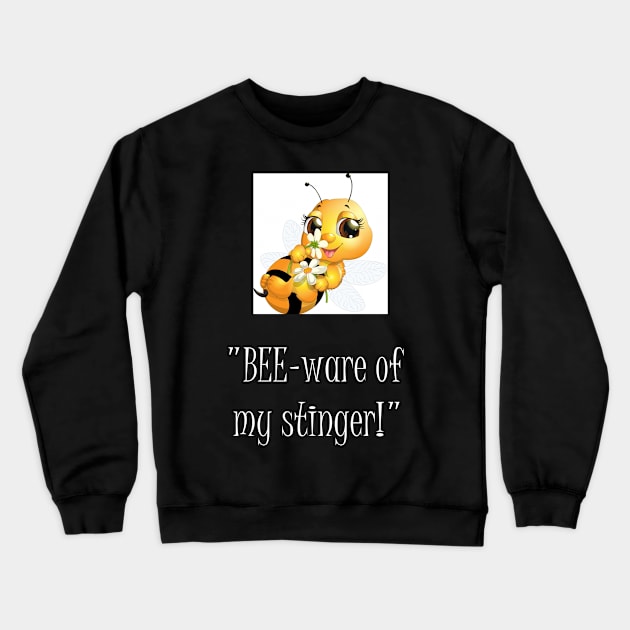 bee funny cool Crewneck Sweatshirt by Bookshelfsells 